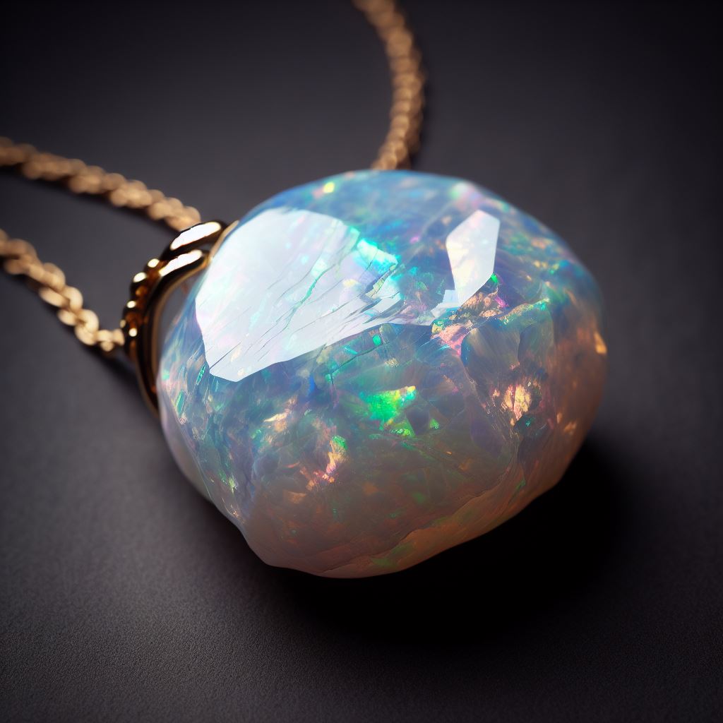 Hexagon Bullet Pencil Natural Opal Crystal Stone Pendant Chain – ZIVOM